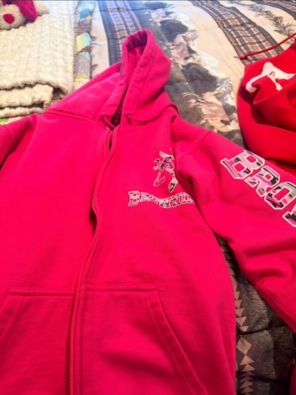 Womens Pink Zip-Up Hoodie